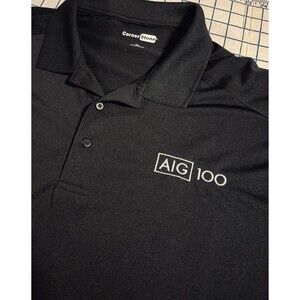 AIG 100 Insurance Logo Short Sleeve Black Polo Shirt XL Employee Company Promo